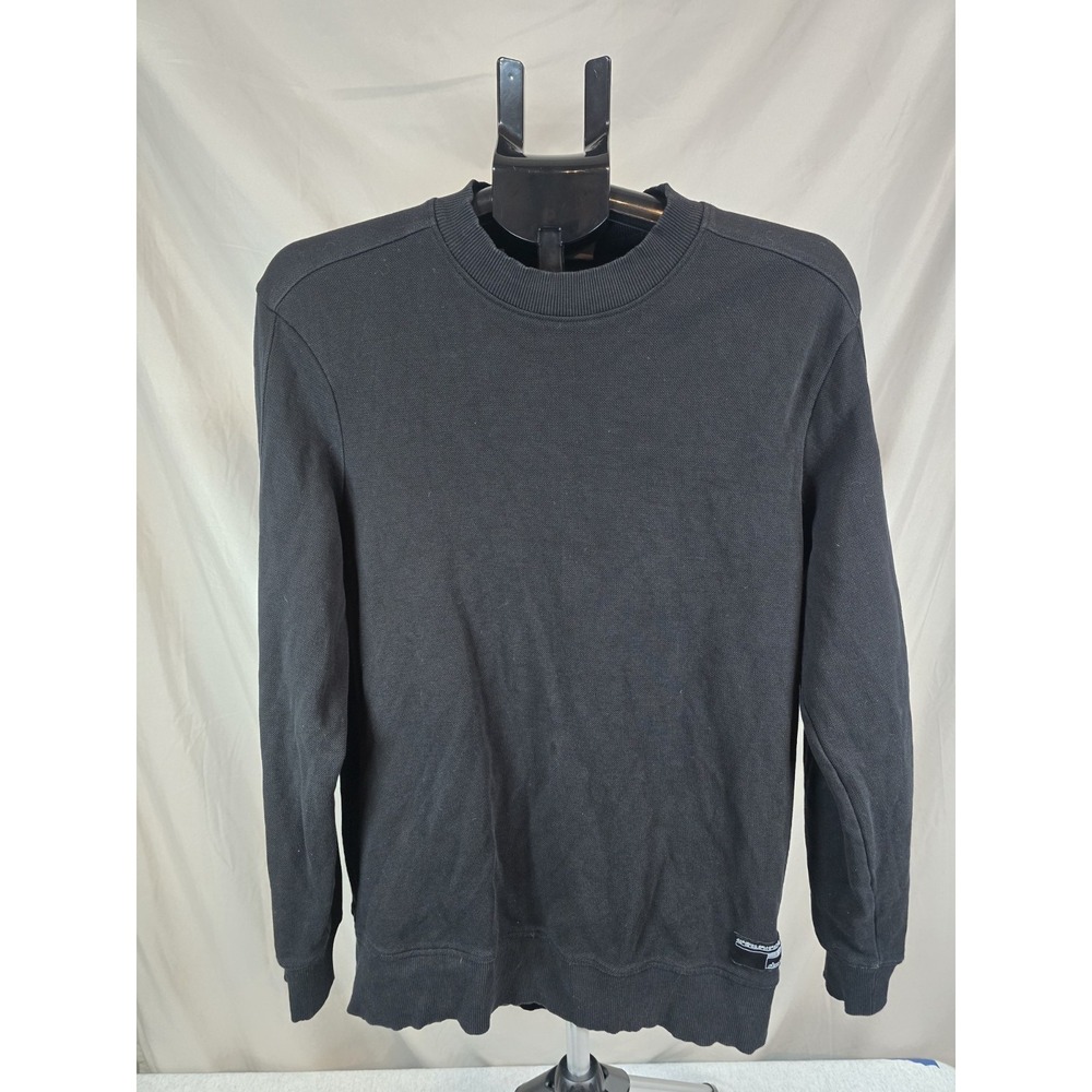 Zara Womens black,‎ textured crewneck sweatshirt Size M Medium